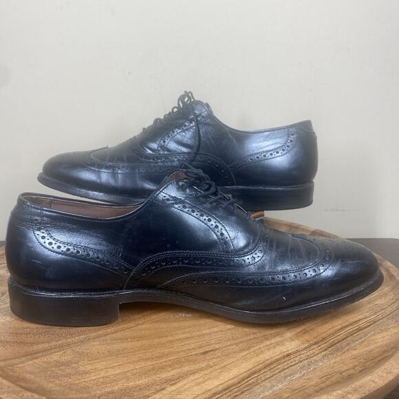 Allen Edmonds Chester 1903 Mens Black Size 9.5 Leather Wingtip Dress‎ Shoes - Picture 6 of 9